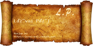 Lévai Pál névjegykártya